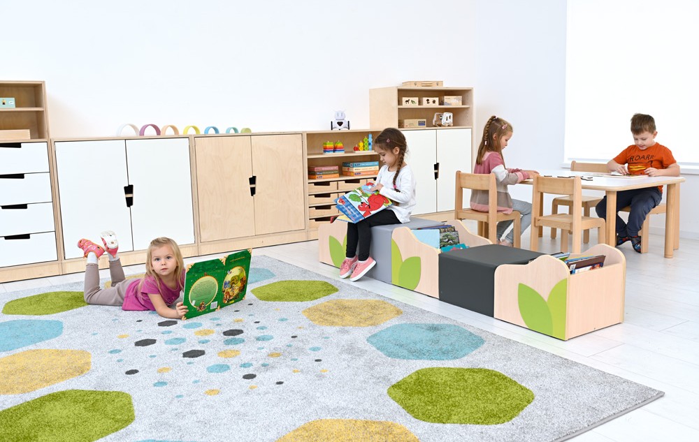 Exemple espace scolaire avec mobilier Kidea